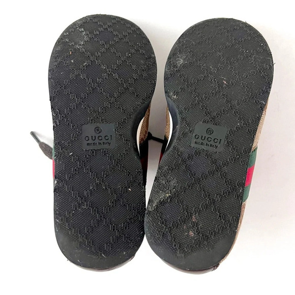 GUCCI || Baby Supreme GG Logo Web Stripe Lace Up Canvas Leather Sneakers Size 24 - Picture 9 of 13